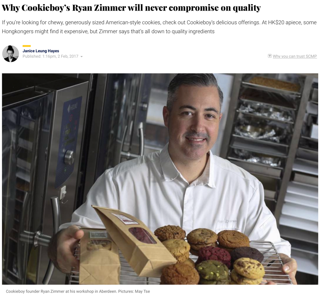 Why Cookieboy’s Ryan Zimmer will never compromise on quality, SCMP